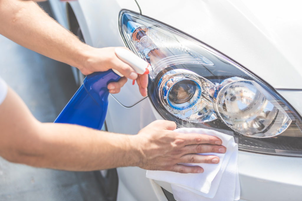 Cleaning Headlights with Magic Eraser